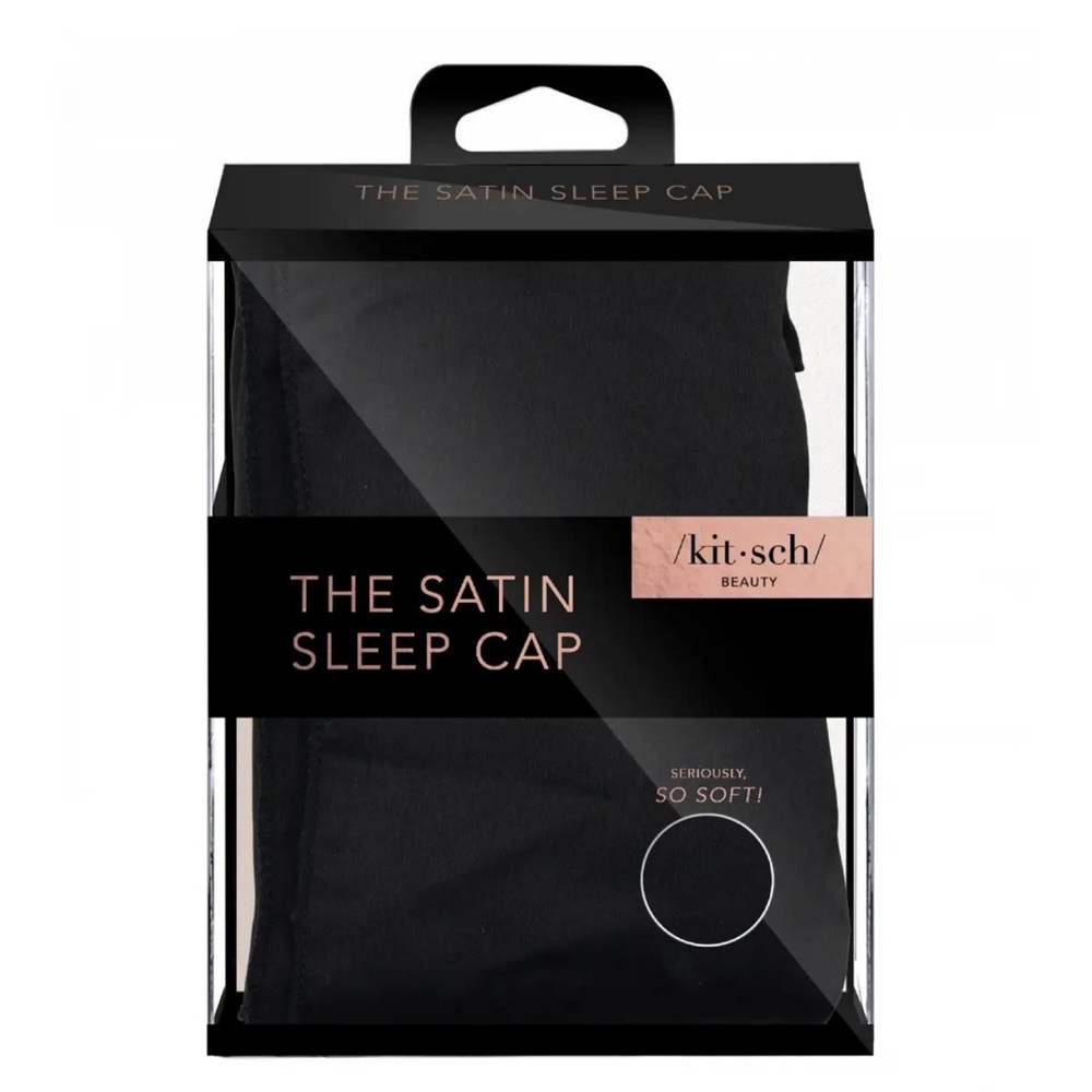 Satin Sleep Cap - Black